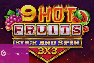 9 Hot Fruits Stick and Spin 3x3